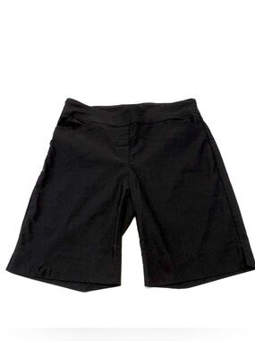 Hilary Radley Black Pull-On Stretch Bermuda Shorts - Size 8